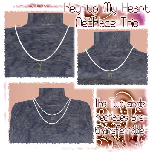 Key to My Heart Necklace Set - White