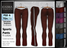 Karma Template - PSD & TGA - Sports Pants stripe band - 8 Colors - High detailled Texture 1024 px