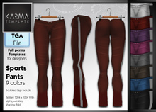 Karma Template - TGA - Sports Pants stripe band - 8 Colors - High detailled Texture 1024 px