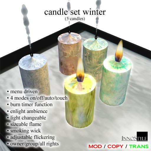 candle set winter