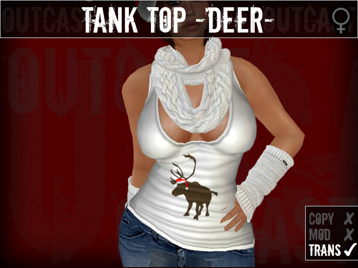**OC** TankTop Deer -White- 