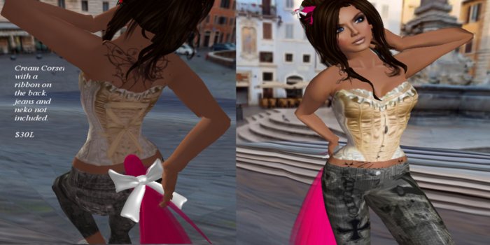 Cream corset ribbon