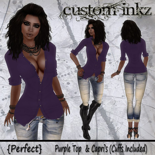 Custom iNKZ - Perfect Purple Top & Capri's 