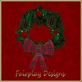 R  Traditional Sculpted Wreath with Plaid Bow ~Touch to Resize