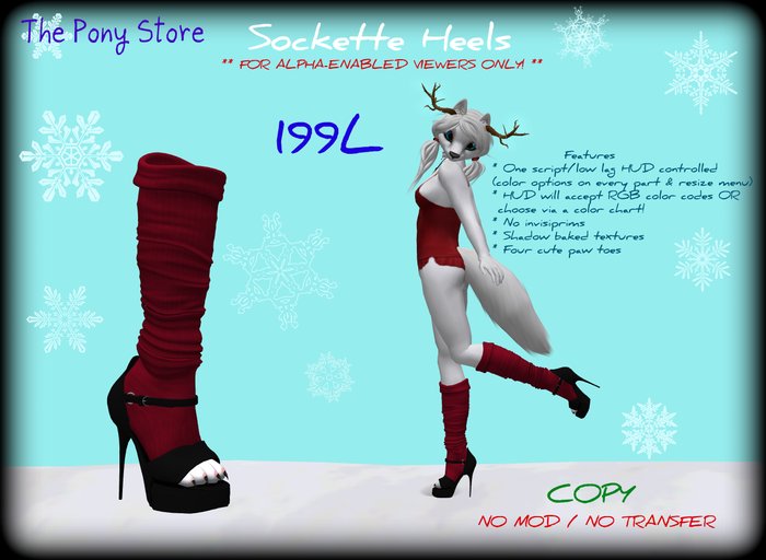 The Pony Store - Sockette Heels BOXED DEMO