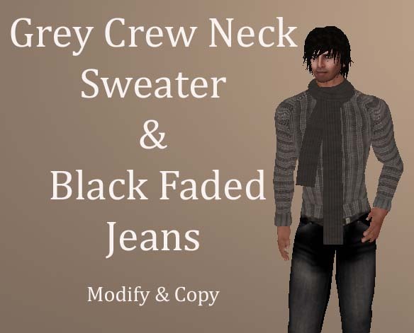 Winter Outfit, Grey Knitted Cuffed Sweater Jumper Scarf