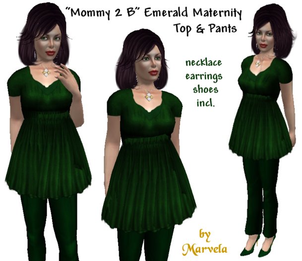"*Mommy 2 B" Emerald Maternity Top & Pants