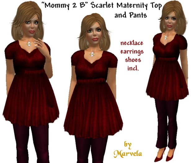 "*Mommy 2 B" Scarlet Maternity Top & Pants