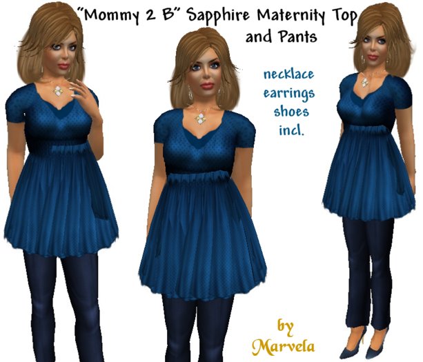 "*Mommy 2 B" Sapphire Maternity Top & Pants