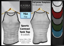 Karma Template - TGA - Sports Contrast Tank Top - 6 Colors - High detailled Texture 1024 px