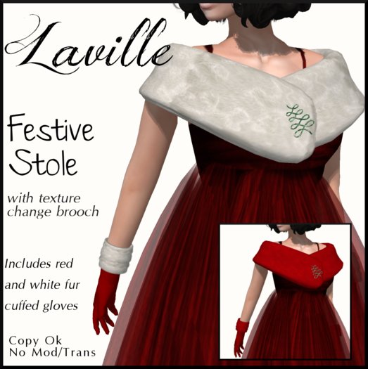 ! Laville ! Festive Stole & Gloves