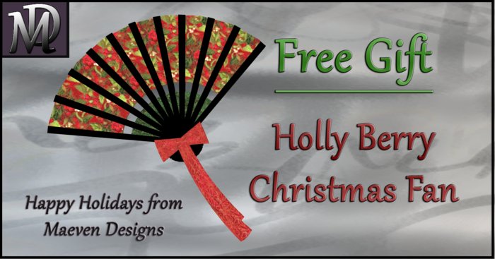 Holly Berry Christmas Fan
