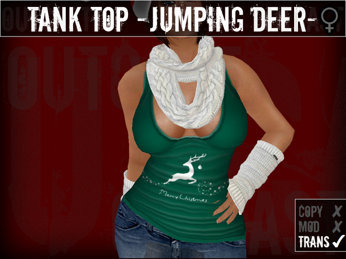 **OC** TankTop Jumping Deer -xMasGreen-