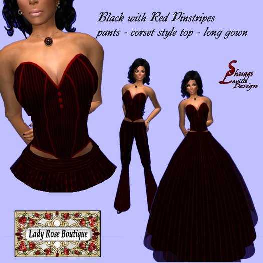 141 Black & Red Pinstripes