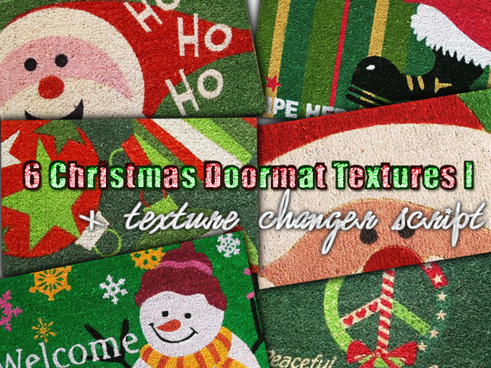 FULL PERM 6 Christmas Doormat Textures 1 Texture Change Script