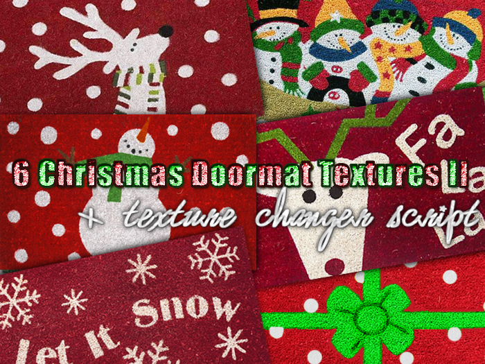 FULL PERM 6 Christmas Doormat Textures 2 Texture Change Script