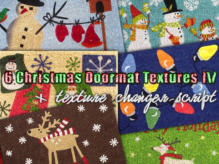 FULL PERM 6 Christmas Doormat Textures 4 Texture Change Script