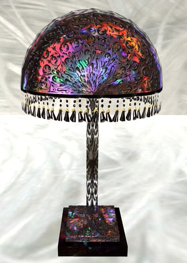 WROUGHT IRON BEADED OPAL LAMP