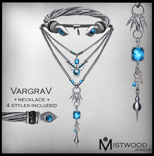 [Mistwood Jewels] VargraV Unisex Necklace - Aquamarine