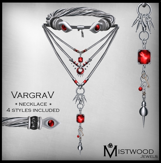 [Mistwood Jewels] VargraV Unisex Necklace - Garnet