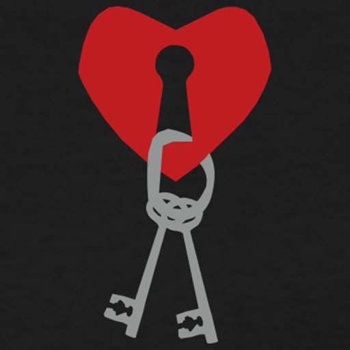 T-Shirt - [mb]KeyHoleHeart-T-Black