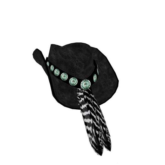 Black Leather Hat with Prim Feathers - MTO