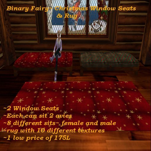Binary Fairy~ Christmas Window seats & rug
