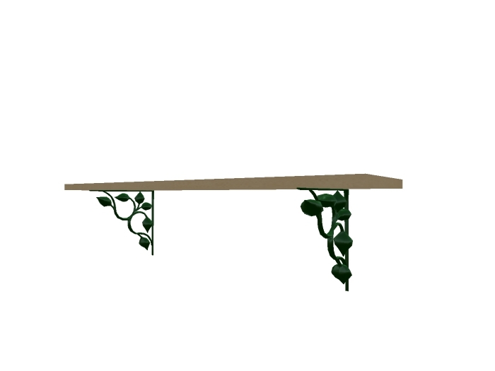 Three Prim Shelf, Green Brackets