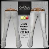 Karma - Jeans Bootcut White with Belt - sculpted legs