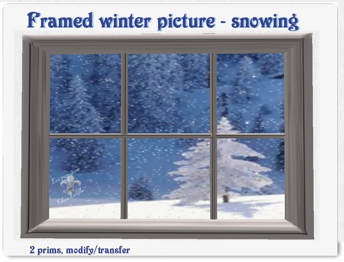 Animated framed landscape snowing-MT
