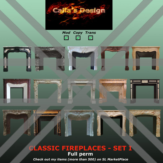 Classic fireplaces - Set I - Full perm