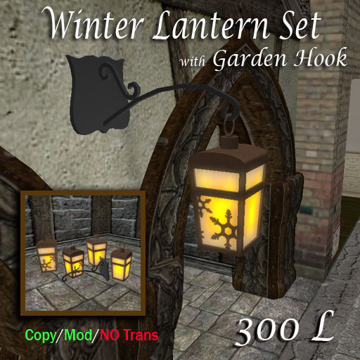 Winter Lantern Set w/ Candle Flicker