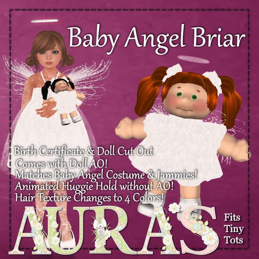 *Aura's* Baby Angel Briar Dolly for Little Girls, Kids and Tiny Tot