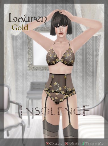 Lauren Gold Lingerie Outfit by INSOLENCE- Boxed 