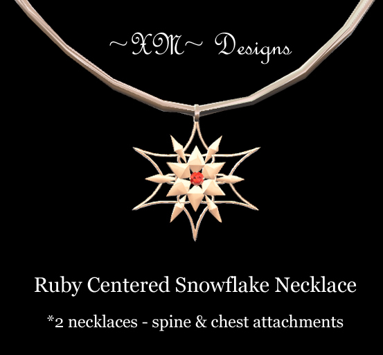 ~XM~ Ruby Centered Snowflake Necklace