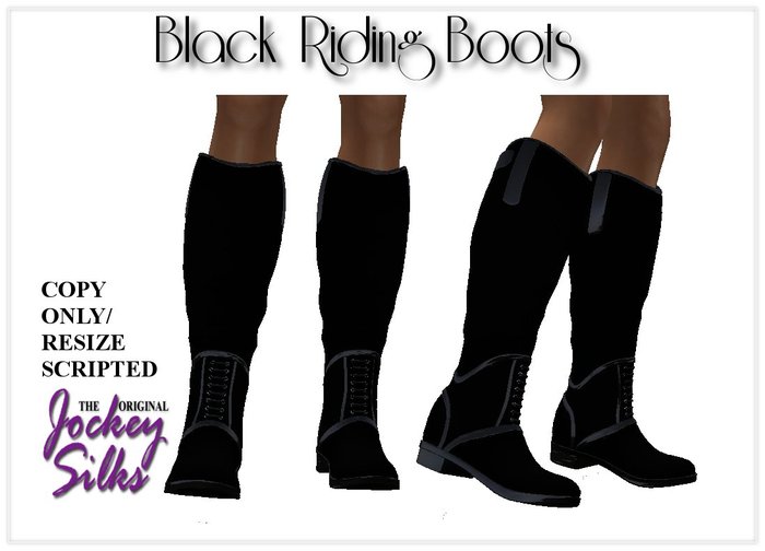 JOCKEY SILKS: Black Riding Boots