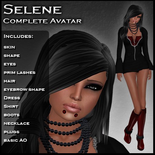Selene Complete Avatar Package - Skin, Shape, Hair
