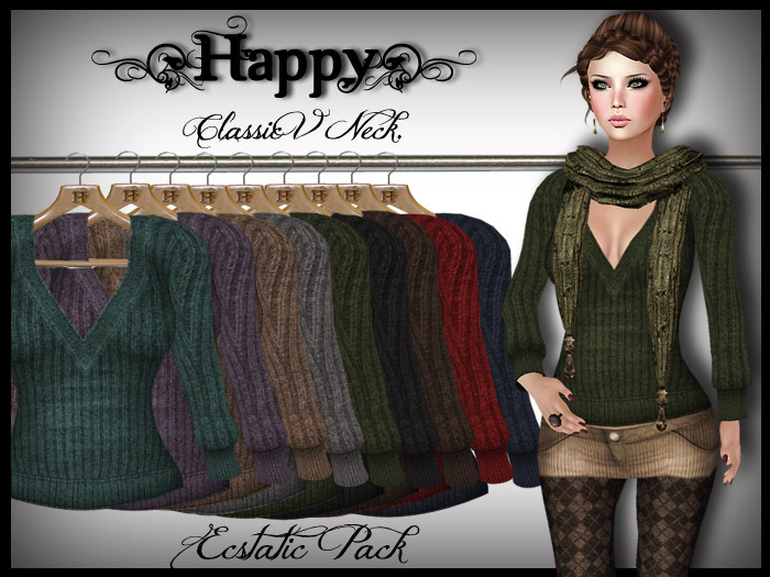 {Happy} Classic V Neck Ecstatic Pack