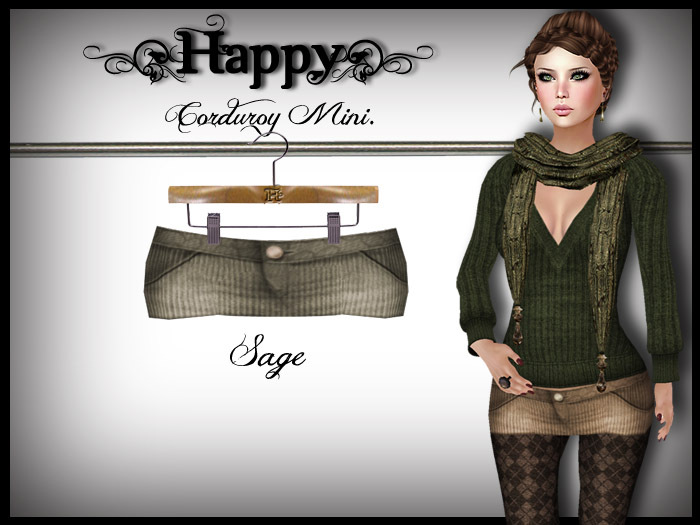 {Happy} Corduroy Mini (Sage)