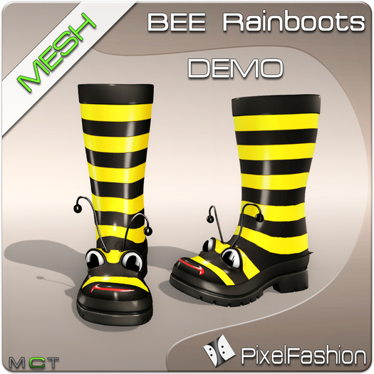 :)(: Bee Rainboots "MESH" DEMO 