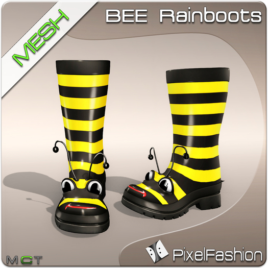 :)(: Bee Rainboots "MESH" unisex 