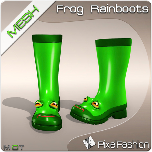 :)(: Frog Rainboots " MESH " unisex 