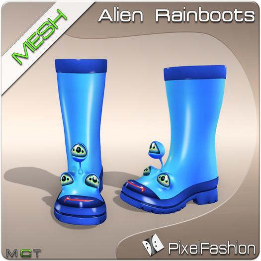 :)(: Alien Rainboots "MESH" unisex