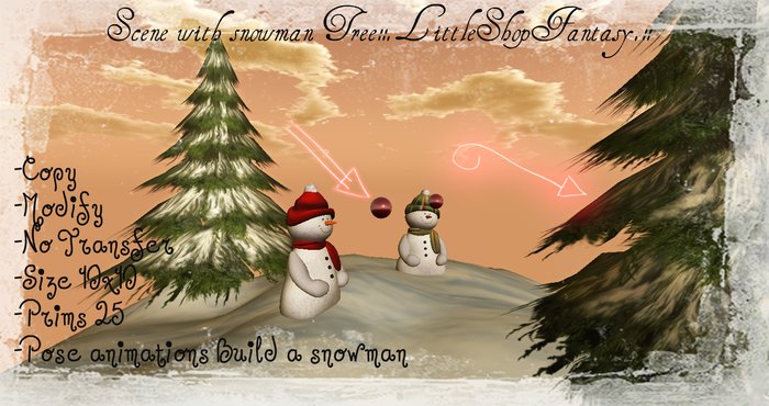Scene with snowman Tree::.LittleShopFantasy.::