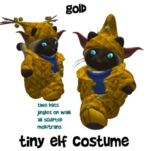tiny elf costume - gold (boxed)