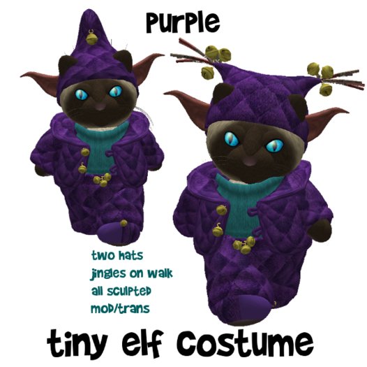 tiny elf costume - purple (boxed)