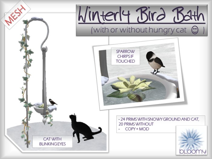 BLOOMY Winterly Bird Bath / Copy+Mod (BOX)