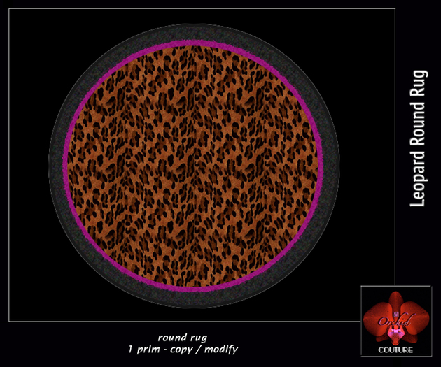 Orchid, Leopard Rug Round, m