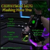 CHRISTMAS Chocolate-Vanilla MUG Flashing Neon ChristmasTree box
