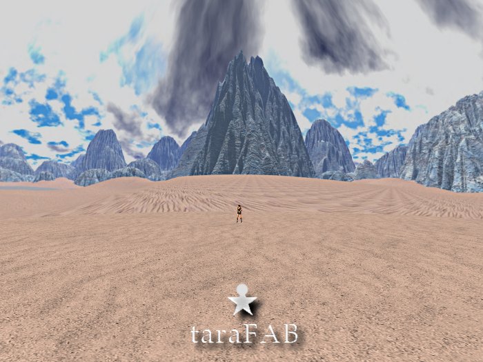 DESERT WASTELAND Skybox Multitexture skydome low 2 prims closed platform area surrounding panorama sand scenery emtpy
